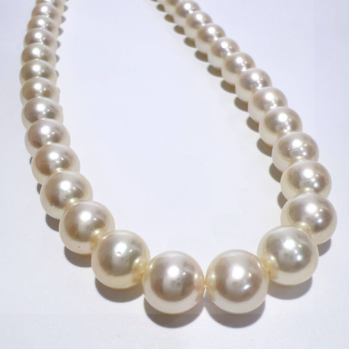 SV 天然 AKOYA アコヤ パール ネックレス 本真珠 クリーム 43cm 