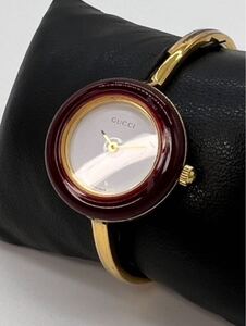 【稼働品】GUCCI グッチ チェンジベゼル レディース バングルウォッチ 腕時計 本体のみ