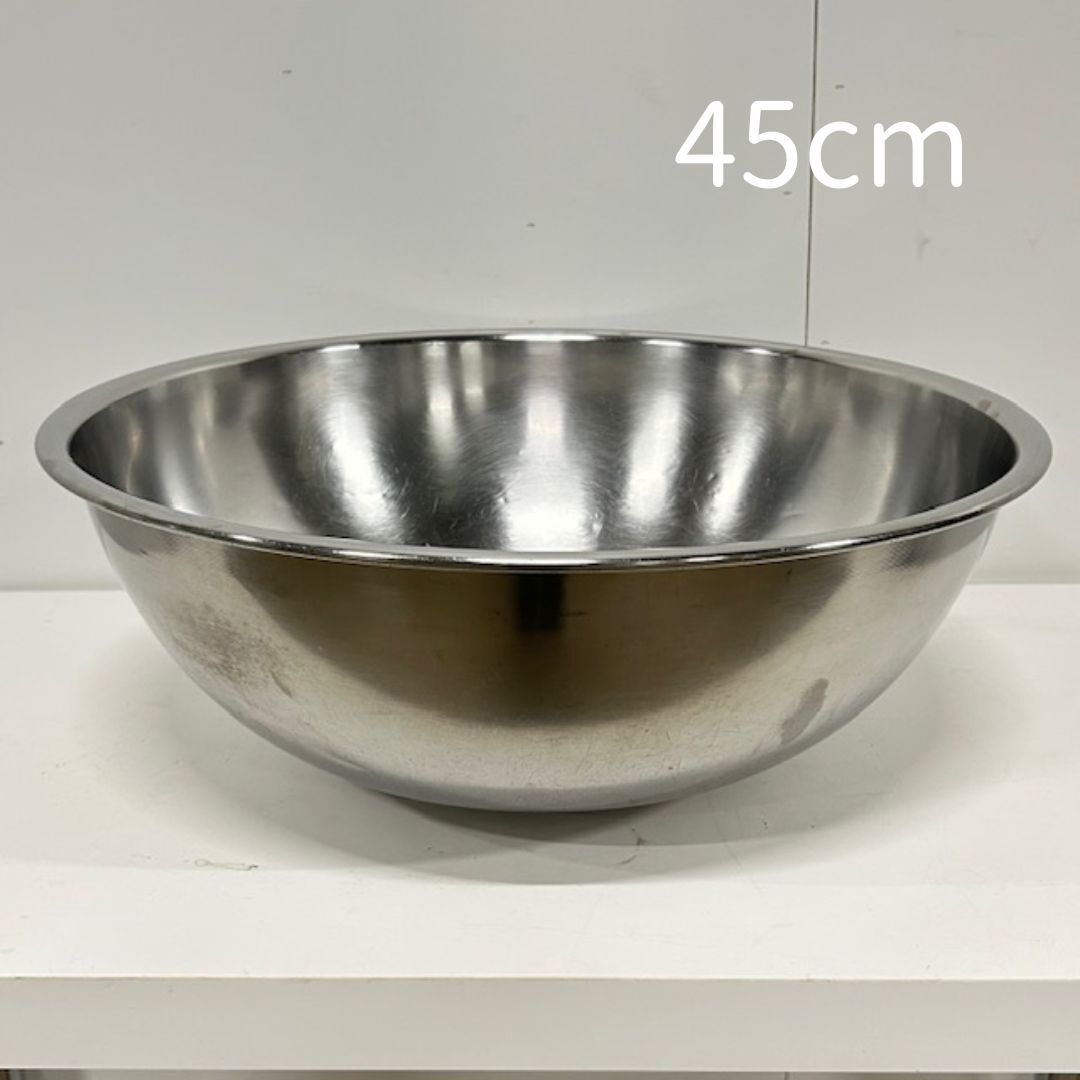 【中古】特大 調理用 ステンレスボウル 大きめボウル ミキシングボール 45cm
