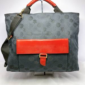1431◯ CREATION LUSSET クリエーションルセ 2WAY ハンドバッグ トートバッグ ショルダーバッグ キャンバス ブラック 黒 赤 レッド 花柄