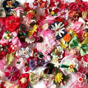 女の子用★ お任せリボン★ハンドメイドの犬用リボン20組40個おまけつき