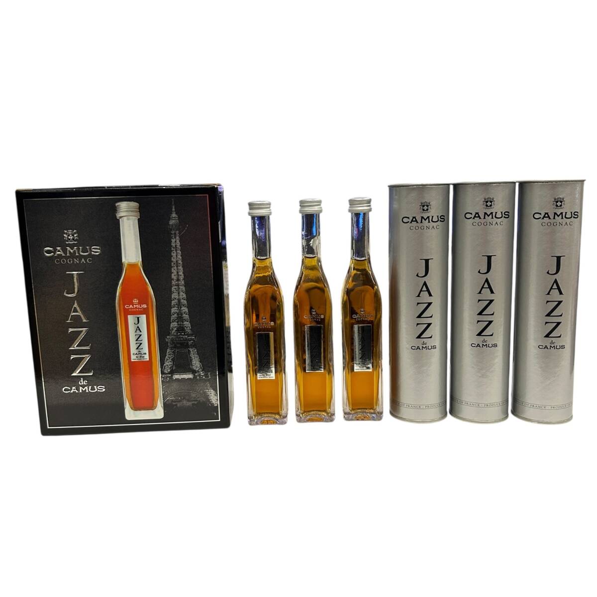 未開封 CAMUS コニャック JAZZ   Glenfiddich 2本セット 希少レア、CAMUS JAZZ.コニャックブランデー金属ケース入り2本