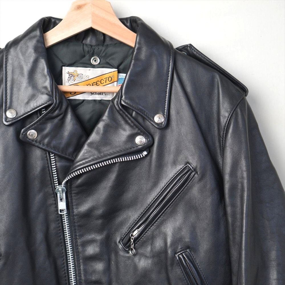 90s ビンテージ ショット 118 ダブルライダースJKT 黒 40 USA製 米国製 90s Schott 品番 118 ダブルライダース 40 ビッグサイズ