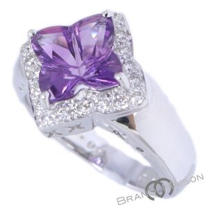 新品同様【ジュエリー】パープルサファイヤ ダイヤモンドリング/K18WG/13号/6.7g/指輪/レディース/アクセサリー