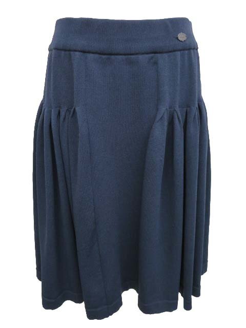 【美品】フォクシー フレアスカート イリプスフレアー ライトブルーAライン膝丈 美品】フォクシー フレアスカート イリプスフレアー ライト