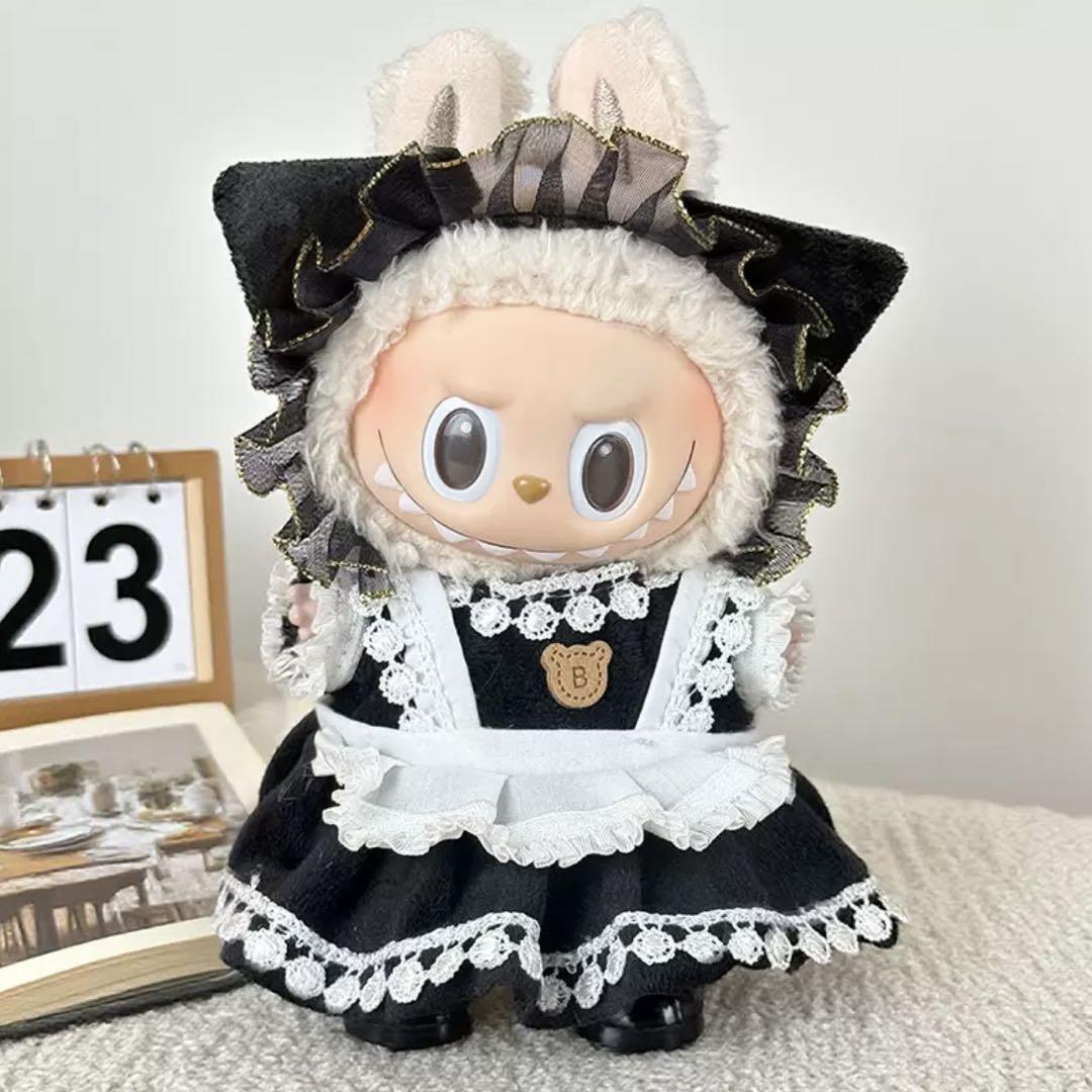 ラブブ 着せ替え　衣装 コスチューム メイド服　ネコ耳 ぬい服 LABUBU