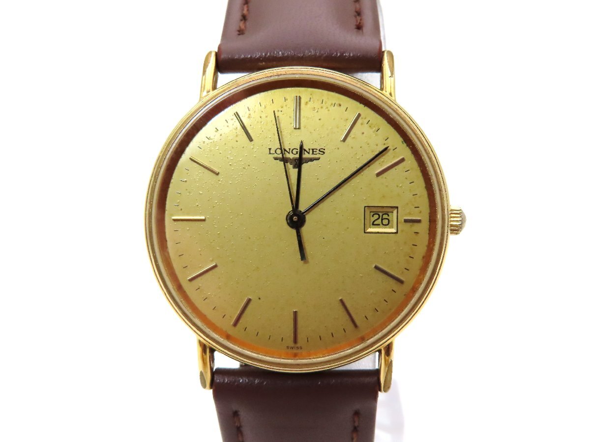 稼動品　美品　 LONGINES ロンジン　コンクエスト　ゴールド　2針　腕時計 AUTOMATIC アンティーク 腕時計 オートマチック 自動巻き