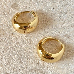 ボリュームフープピアス ゴールド 金 S925 金属アレルギー対応 レディース メンズ ユニセックス 20代 30代 40代 50代 キャッチレス