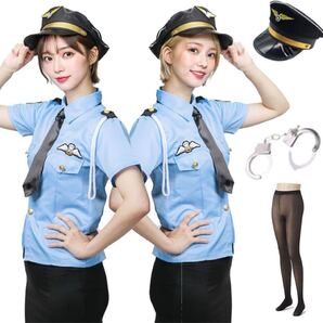 ポリス 婦人警官 コスプレ セクシー 制服 警察官 ペア ミニスカ 手錠 タイツ ハロウィン 衣装