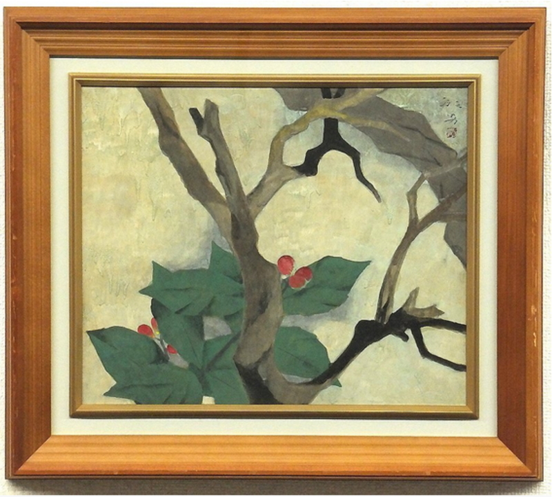 【真作】絵画　長谷部権次呂　日本画8号　妙高早春　共シール　T148 真作】絵画 長谷部権次呂 日本画8号 妙高早春 共シール T148 真