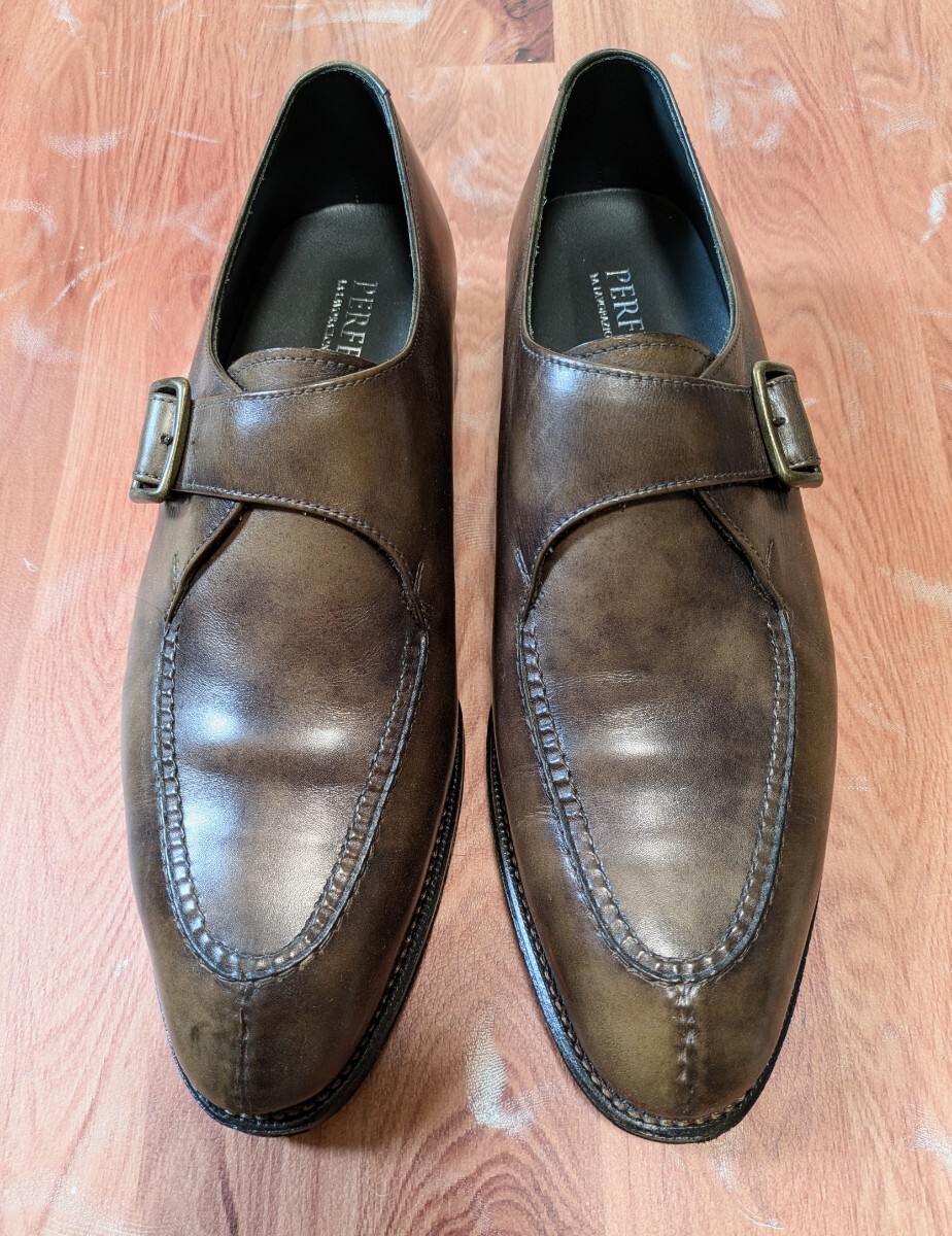最終［極美品］ペルフェット　ミュージアムカーフダークブラウン セミブローグ 極美品］ペルフェット ミュージアムカーフダークブラウン