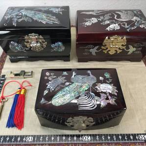 ■送料無料!■まとめて■螺鈿細工・宝石箱■ジュエリーボックス■オルゴール■小物入れ■韓国伝統工芸品■3点セット!