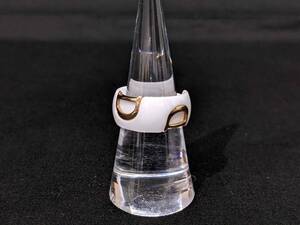 【6362】1円~ DAMIANI ダミアーニ リング 指輪 D.ICON ホワイトセラミック 18K 12号 レディース アクセサリー ブランド小物