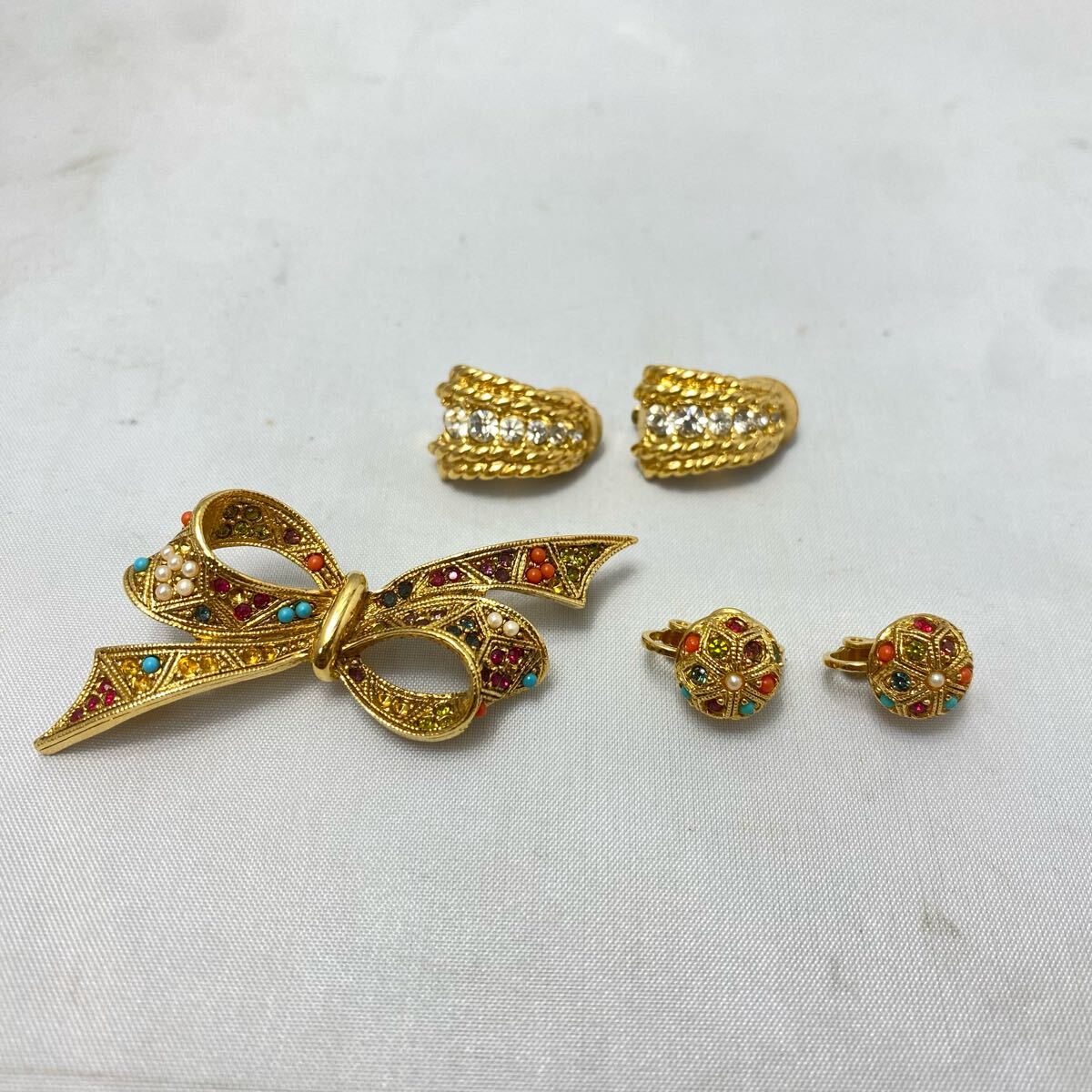 D'ORLAN ブローチ&イヤリング　セット　ヴィンテージ　ビンテージ　オールド D'ORLAN ブローチ&イヤリング セット ヴィンテージ ビンテージ