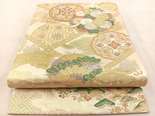 洒落袋帯　リバーシブル　新品未使用 楽天市場】 紗綾型模様織り出し リバーシブル 全通袋帯【中古