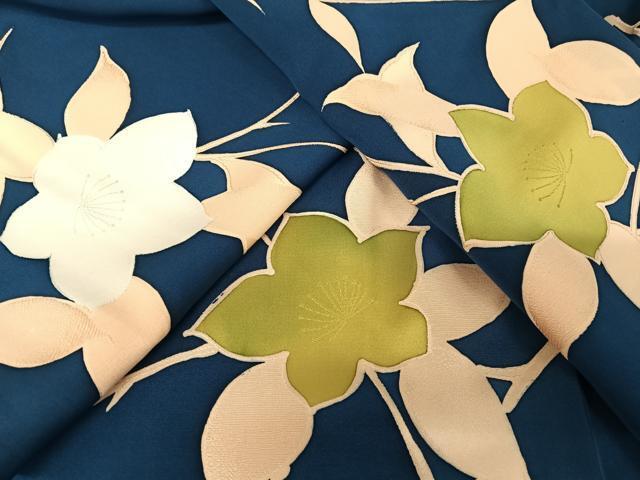 未使用 染め分け江戸小紋（花菱、麻の葉、古典文）裄65 証紙 丹後縮緬 正絹美 000000025390-02-l.jpg?t=