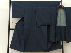 平和屋着物■男性 紬 アンサンブル 色無地 褐返色 正絹 逸品 未使用 BAAV2093hj