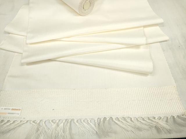 【処分SALE❗️】白紬 絹 着物反物 つむぎ 反物]新品 反物 紬着物 織物 正絹 新品 つむぎ織物 在庫