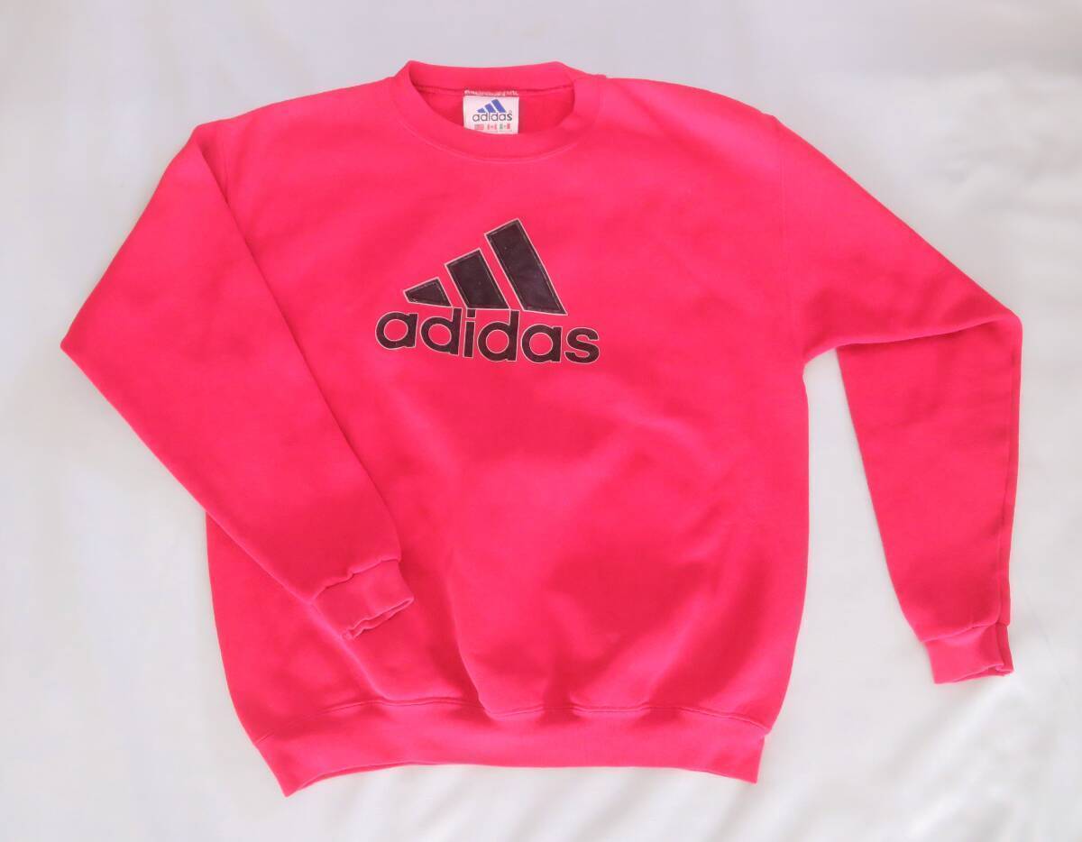 超希少レア　ビンテージadidas アディダス ３本線ジャージトレーナー 即決 90s ヴィンテージ adidas 胸3本ライン ジャージ ビック