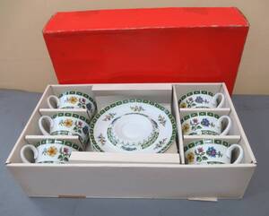 0801ハ◆未使用 BIDASOA ビダソア カップ&ソーサー 6客セット スペイン製◆