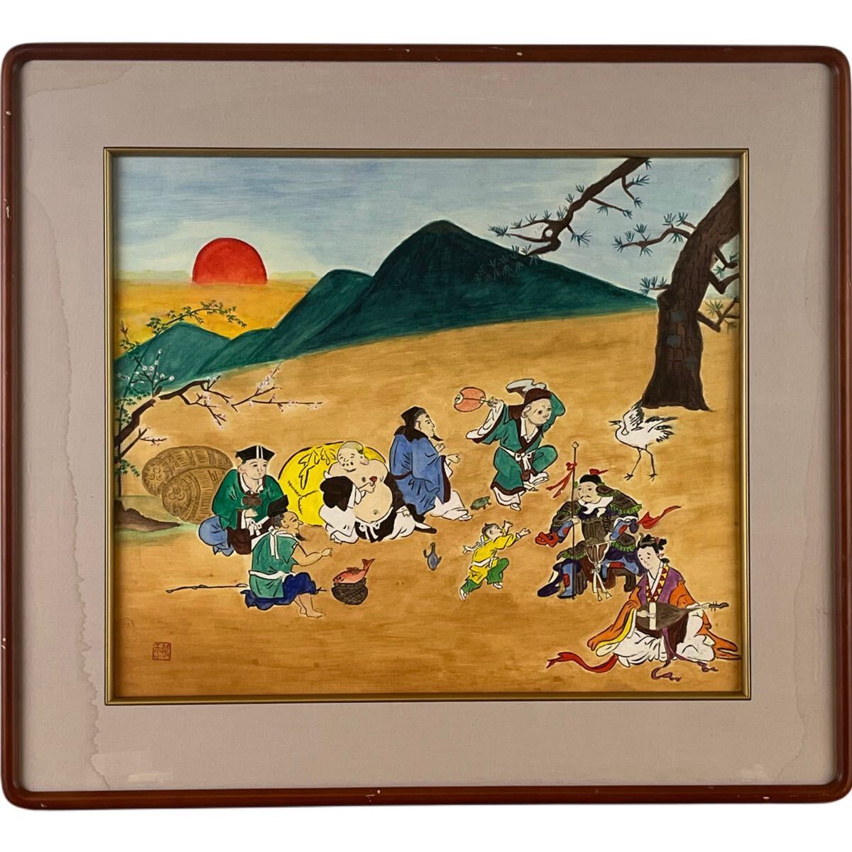 岡野博、【豊かな土地】、希少な画集画、新品高級額・額装付 岡野博、【豊かな土地】、希少な画集画、新品高級額・額装付