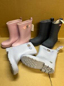 X198/未使用 20cm 3足セット キッズ 女児 レインシューズ 長靴 まとめ売り