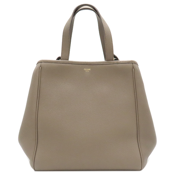 セリーヌ 2WAYバッグ スモール フォールド カバ レザー ベージュ グレー 