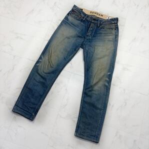デンハム アルチザン 日本製 28 青 デニムパンツ リラックスフィット FORGE RELAXED FIT JAPAN ARTISAN ダメージ加工 汚れ加工