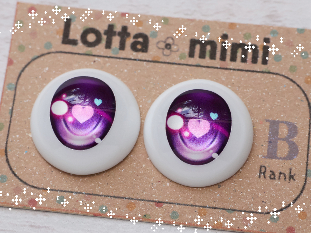 Lotta mimi様製　ディーラー様製レジンアイ 22mm相当 ラメ【Type2 パープル B品】レジンアイ 22mm相当 Lotta mimi