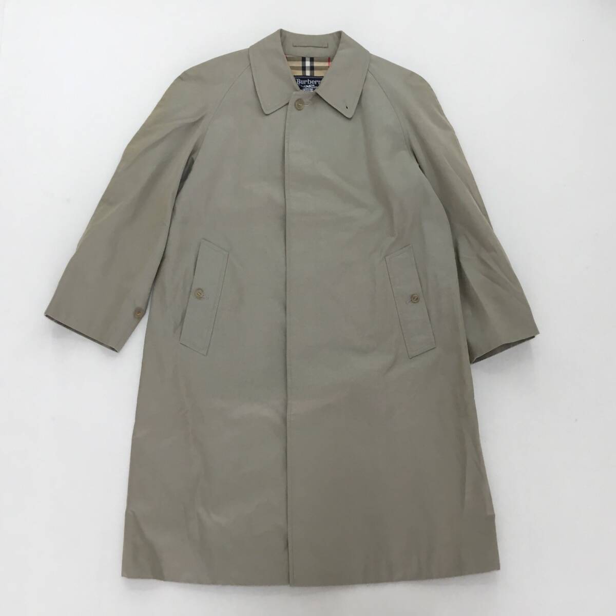 【極美品】バーバリーズ ステンカラーコート シルク100% グレー 未使用級 BURBERRY バーバリーステンカラーコート