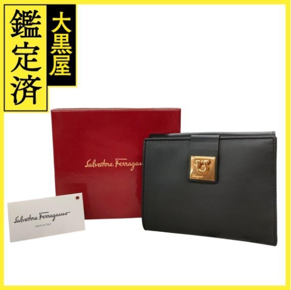 未使用Salvatore Ferragamo レザー長財布　ブラック　黒　箱付き 2025年最新】Yahoo!オークション -フェラガモ 財布 未使用の中古
