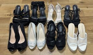 ヒール パンプス ハイヒール 靴 サイズバラバラ キャバクラ コンパニオン ハロウィン パーティー イベント 中古品 8点セット 詰め合わせ