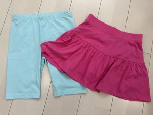 ★送料無料 PLACEkids スカートパンツ&スパッツset 10/12 140㎝