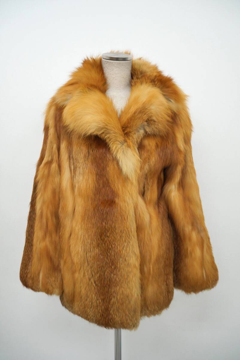 総丈83㎝ レッドフォックス コート XL相当 セミロング 毛並み◎なめし柔らか 総丈83㎝ レッドフォックス コート XL相当 セミロング 毛並み