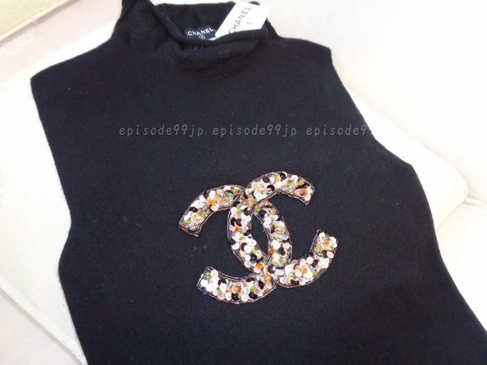 本物 シャネル COCO装飾ボタン ノースリーブ リブ ニット セーター 36 中古・古着通販】CHANEL (シャネル) ココボタンノースリーブ
