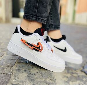 超希少!即完売品!激レアモデル!★NIKEナイキ AIRFORCE1 LOW PREMIUM KARABINER SWOOSH!ゴールデンサイズ25m!★