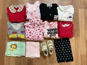 秋、冬向け 60-80センチ 乳児 服靴などまとめうり 12点 ホームクリーニング済