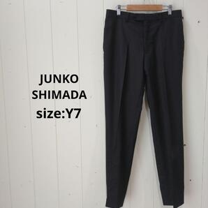 ジュンコシマダ 高身長向け Y7 ストライプ ブラック スーツスラックス メンズ