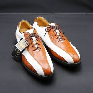 5万円超名品【未使用/レア】マルマンゴルフ☆MAJESTY/マジェスティ☆ゴルフシューズ 白茶コンビ 25.0cm