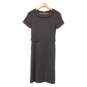 Courreges COURREGES размер 9AR S - Серо-черный Женская шея экипажа/короткие рукава/длина до колена Красивое платье