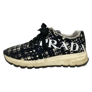 Prada PRADA Кроссовки 37 - черно-белая женская обувь со съемной стелькой