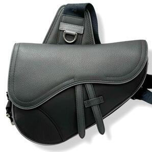 新品同様 ディオール サカイ コラボ ボディバッグ サドル ブラック Christian Dior x Sacai ショルダーバッグ スリングバッグ 3968
