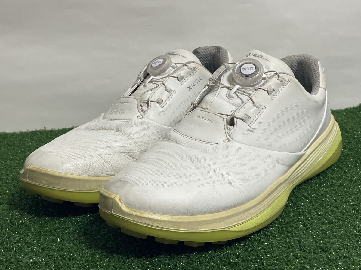 新品同様✨ ecco スパイクレス ゴルフシューズ BOA GTX 白 27.5 エコー（ecco）（レディース）ゴルフシューズ スパイクレス BOA
