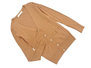 ef-de ef-de шерстяной смеси бижу ребристые кардиган размер 9/коричневый ◇■ ☆ fia2 Женщины