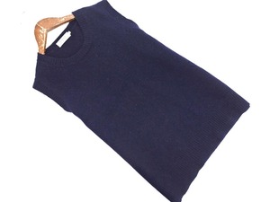 EDIFICE EDIFICE 100% шерсть вязаный жилет размер38/темно-синий ◇■ fia3 Мужская