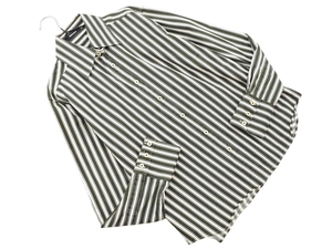 Aquascutum aquascutum полосатая рубашка размер 10/белый х хаки ◇■ ☆ fib1 Ladies