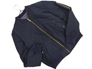 SHIPS SHIPS Reversible Blouson Jacket size36/navy blue x grey ◇■ ☆ fib9 Women