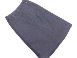 KUMIKYOKU Kumikyoku Джинсовая юбка на молнии спереди размер1/индиго ■■ ☆ fic9 Дамы