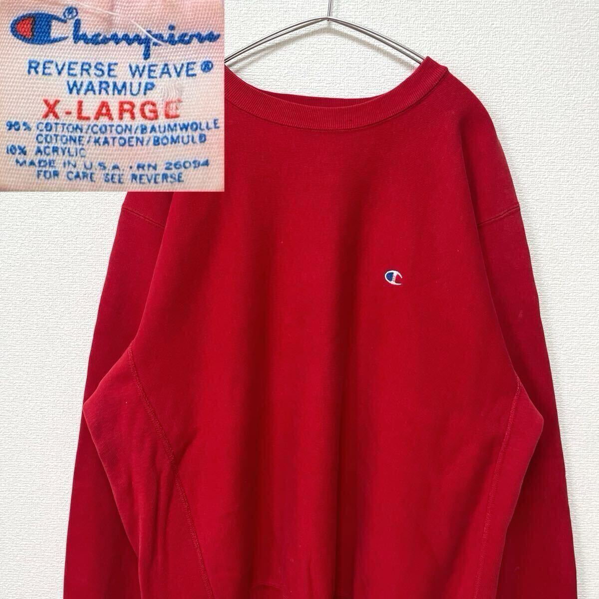 '80s USA製 チャンピオン リバースウィーブ レッド M Champion - Made In USA】チャンピオン リバースウィーブ XL