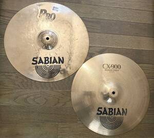 SABIAN 16″シンバル2枚① CX-900ミディアムクラッシュ16”②PRO クラッシュ16″ 計2枚 中古 (割れ欠けヒビ無し)